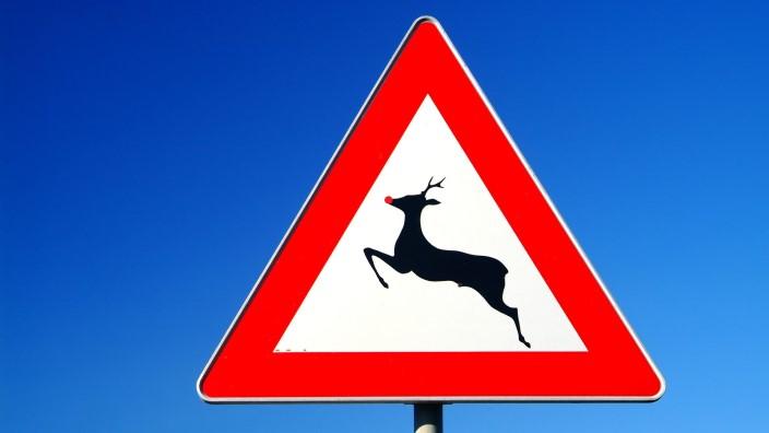 Rudolph crossing road sign